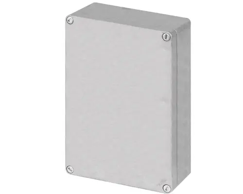 Produktfoto 1 von New Elfin 040C1420-8N, Bedienpult-Gehäuse Aluminium M10 140x200x85, unlackiert, ungebohrt, ohne Kabeleingang