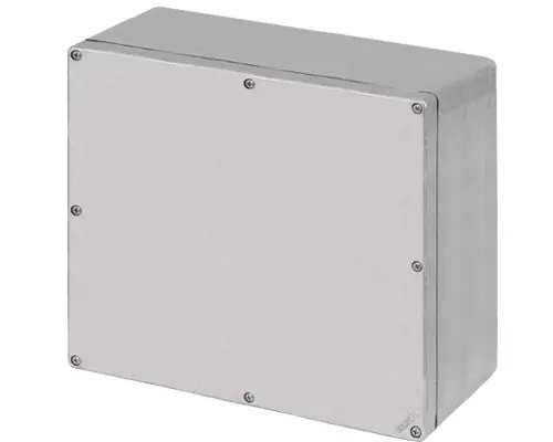 Produktfoto 1 von New Elfin 040C2320-1N, Bedienpult-Gehäuse Aluminium M4 230x205x100, unlackiert, ungebohrt, ohne Kabeleingang