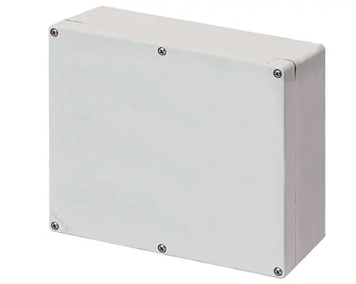 Produktfoto 1 von New Elfin 040C2320-1E, Bedienpult-Gehäuse Aluminium M4 230x205x100, ungebohrt, mit Kabeleingang