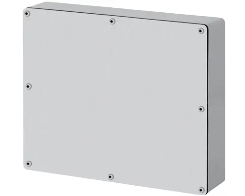 Produktfoto 1 von New Elfin 040C2320-9, Bedienpult-Gehäuse Aluminium M4 230x205x85, ungebohrte Platte, ohne Kabeleingang