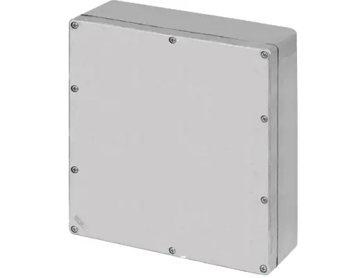 New Elfin 040C2325-8N, Bedienpult-Gehäuse Aluminium M4 230x257x80, unlackiert, ungebohrt, ohne Kabeleingang