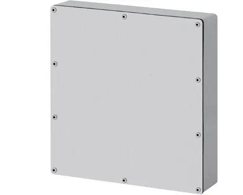 Produktfoto 1 von New Elfin 040C2325-9, Bedienpult-Gehäuse Aluminium M4 230x257x80, ungebohrte Platte, ohne Kabeleingang