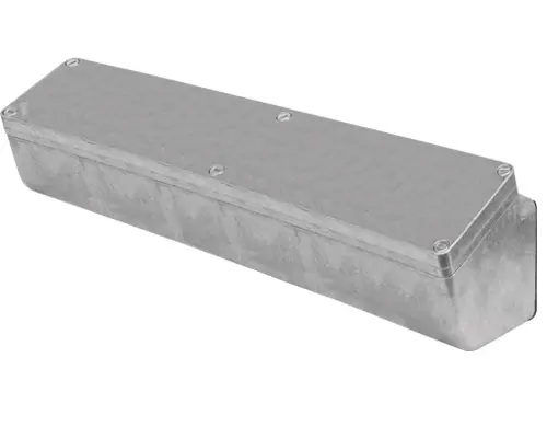 Produktfoto 1 von New Elfin 040L0836-8EN, Abgeschrägtes Bedienpult-Gehäuse Alu. 85x360x85, M10, unlackiert, ungebohrt, mit Kabeleingang