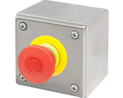 Produktfoto 1 von New Elfin 040X0808-8GA Druckknopfgehäuse aus Edelstahl 82x82x85