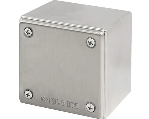 Produktfoto 1 von New Elfin 040X0808-8 Druckknopfgehäuse aus Edelstahl 82x82x85