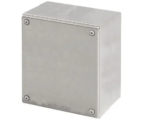 Produktfoto 1 von New Elfin 040X1820-12, Bedienpult-Gehäuse Edelstahl 180x200x125, ungebohrt, ohne Kabeleingang