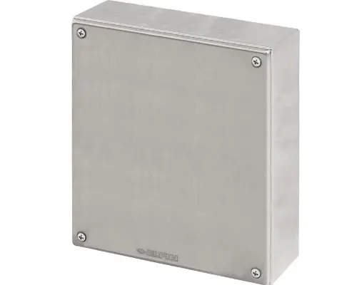 Produktfoto 1 von New Elfin 040X2326-1, Bedienpult-Gehäuse Edelstahl 230x260x100, ungebohrt, ohne Kabeleingang