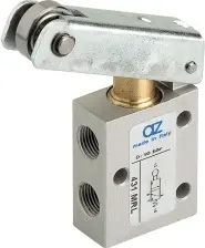 Produktfoto 1 von AZ Pneumatica 431 MRL, Wegeventil 3/2 1/8" Rollenbetätigung, Federrückstellung