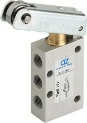Produktfoto 1 von AZ Pneumatica 451 MRL, Wegeventil 5/2 1/8" Rollenbetätigung, Federrückstellung