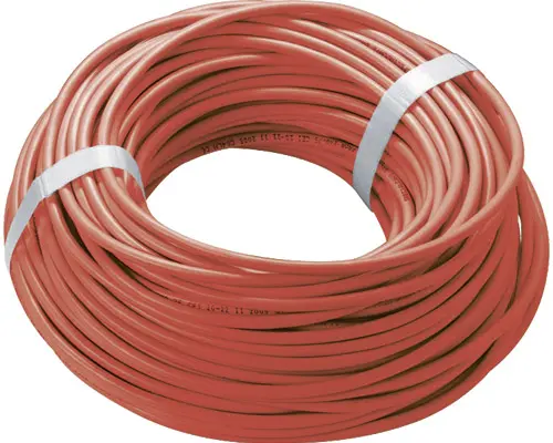 Produktfoto 1 von New Elfin 050CS1R, Rolle Einleiterkabel 1x1 mm², L 25 m, rot, Hochspannungsisolierung aus Silikon