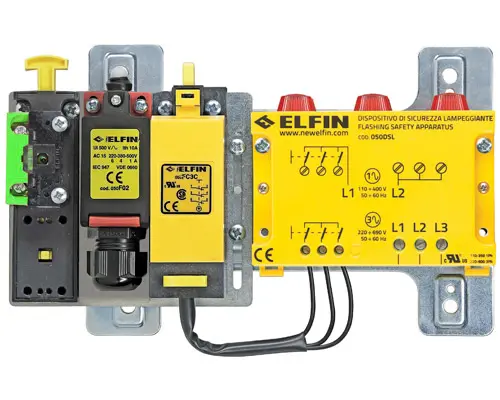 Produktfoto 1 von New Elfin 050AS10FC, Blinkender Sicherheitsschalter Drei Phasen 220-690V, Ver. Endschalter 1 N.O. und Mikro 2 N.C.