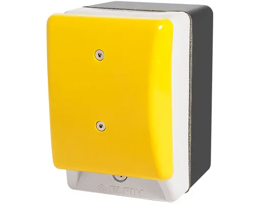 Produktfoto 1 von New Elfin 060APFGC Handballenschalter, tastend, gelbe Pilztaste