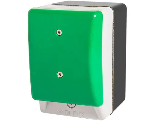 Produktfoto 1 von New Elfin 060APFVC Handballenschalter, tastend, grüner Pilzknopf