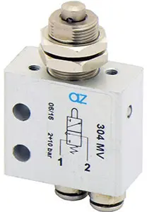Produktfoto 1 von AZ Pneumatica 304 MV, Mikroventil 3/2 NC, ø4 mm, Stößelventil, SKU: 08.034.4