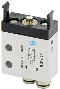 Produktfoto 1 von AZ Pneumatica 314 MB, Mikroventil 3/2 NO, ø4 mm Steckanschlüsse, SKU: 08.036.4