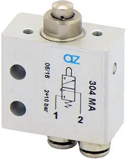 Produktfoto 1 von AZ Pneumatica 304 MA, Mikroventil, 3/2 NC, ø4 mm Steckanschlüsse, Stößelventil