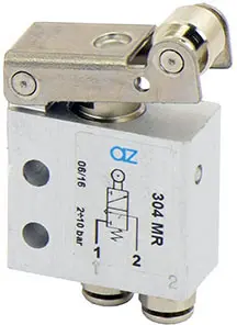 Produktfoto 1 von AZ Pneumatica 304 MR, Mikroventil, 3/2 NC,ø4 mm Steckanschlüsse, Rollenbetätigung