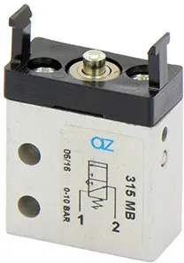 AZ Pneumatica 315 MB, Mikroventil 3/2 NO, M5-Gewinde, Stößelventil, SKU: 08.046.4