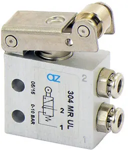 Produktfoto 1 von AZ Pneumatica 304 MR UL, Mikroventil 3/2 NC, ø4 mm, Rollenbetätigung