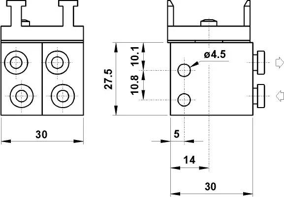 Produktfoto 1 von AZ Pneumatica 2.304 MB UL, Mikroventil 5/3 entlüftet, ø4 mm Steckanschlüsse