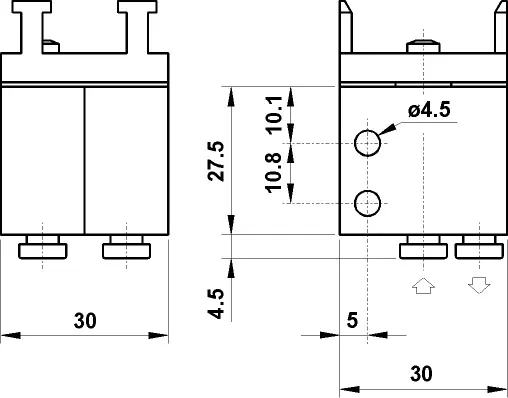 Produktfoto 1 von AZ Pneumatica 2.304 MB, Mikroventil 5/3 entlüftet, ø4 mm Steckanschlüsse