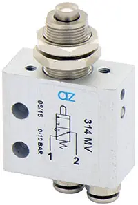 Produktfoto 1 von AZ Pneumatica 314 MV, Mikroventil 3/2 NO, ø4 mm, Stößelventil, SKU: 08.116.4