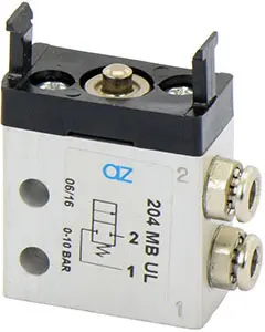 Produktfoto 1 von AZ Pneumatica 204 MB UL, Mikroventil 2/2 NC, ø4 mm Steckanschlüsse, SKU: 08.130.4