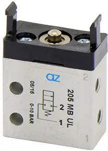 Produktfoto 1 von AZ Pneumatica 205 MB UL, Mikroventil 2/2 NC, M5-Gewinde, Stößelventil