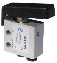 Produktfoto 1 von AZ Pneumatica 304 MGN, Mikroventil, 3/2 NC, ø4 mm Steckanschlüsse, Taster SCHWARZ