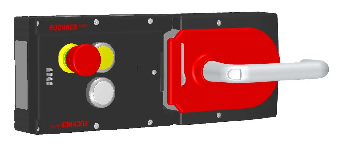 Produktfoto 1 von Euchner MGB-L1H-ARA-R-105783, Zuhalteset mit 2 Taster, Not-Halt
