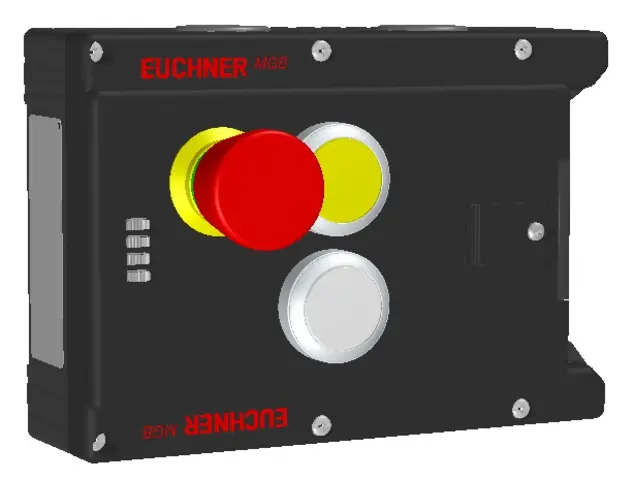 Produktfoto 1 von Euchner MGB-L0-ARA-AB8A1-M-106106, Verriegelungsmodul, mit 2 Taster, Not-Halt