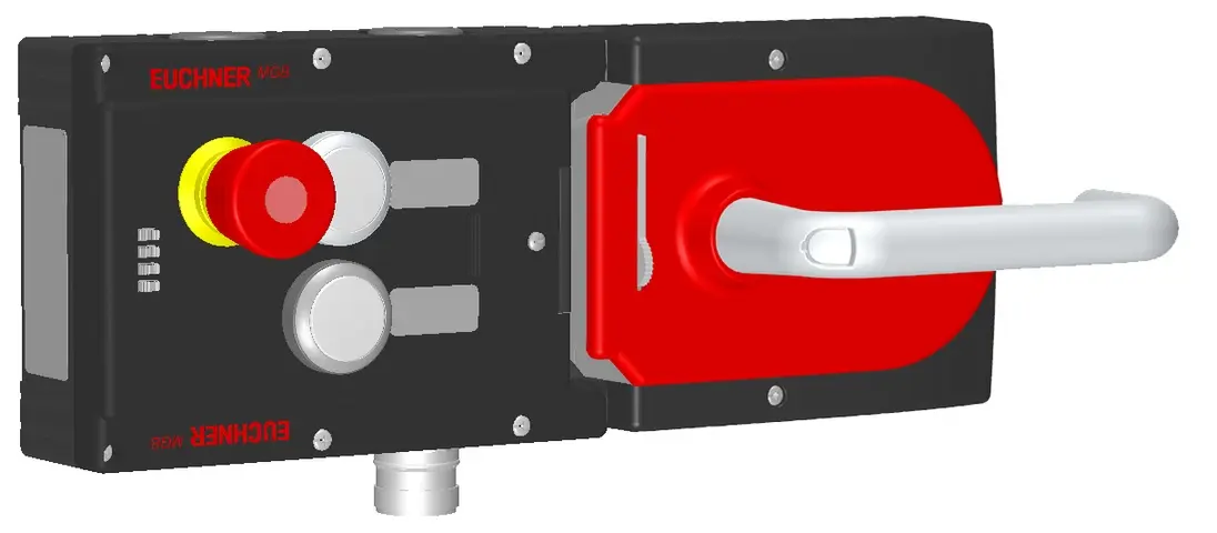 Produktfoto 1 von Euchner MGB-L2H-APA-R-109771, Zuhalteset+2 Taster, Not-Halt+Beschriftungsträger