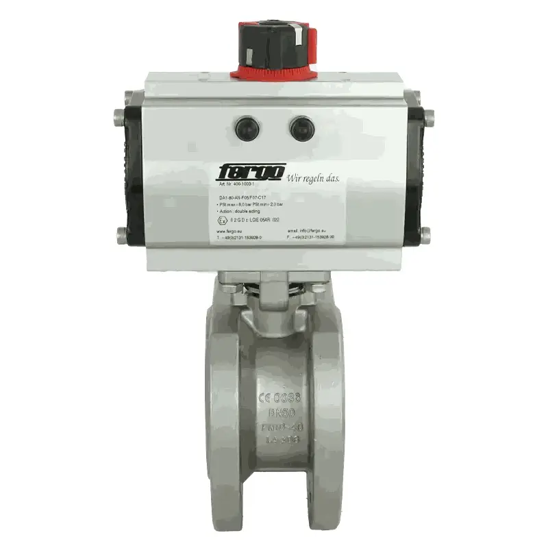 Produktfoto 1 von Fergo KH156 Kompakt-Kugelhahn DN 125 PN16 doppeltwirkend pneumatischer Antrieb