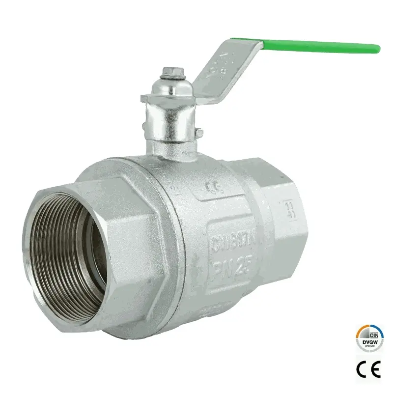 Produktfoto 1 von Fergo KH107 Kugelhahn 2 Zoll PN25 Innengewinde DVGW Trinkwasser PTFE Messing
