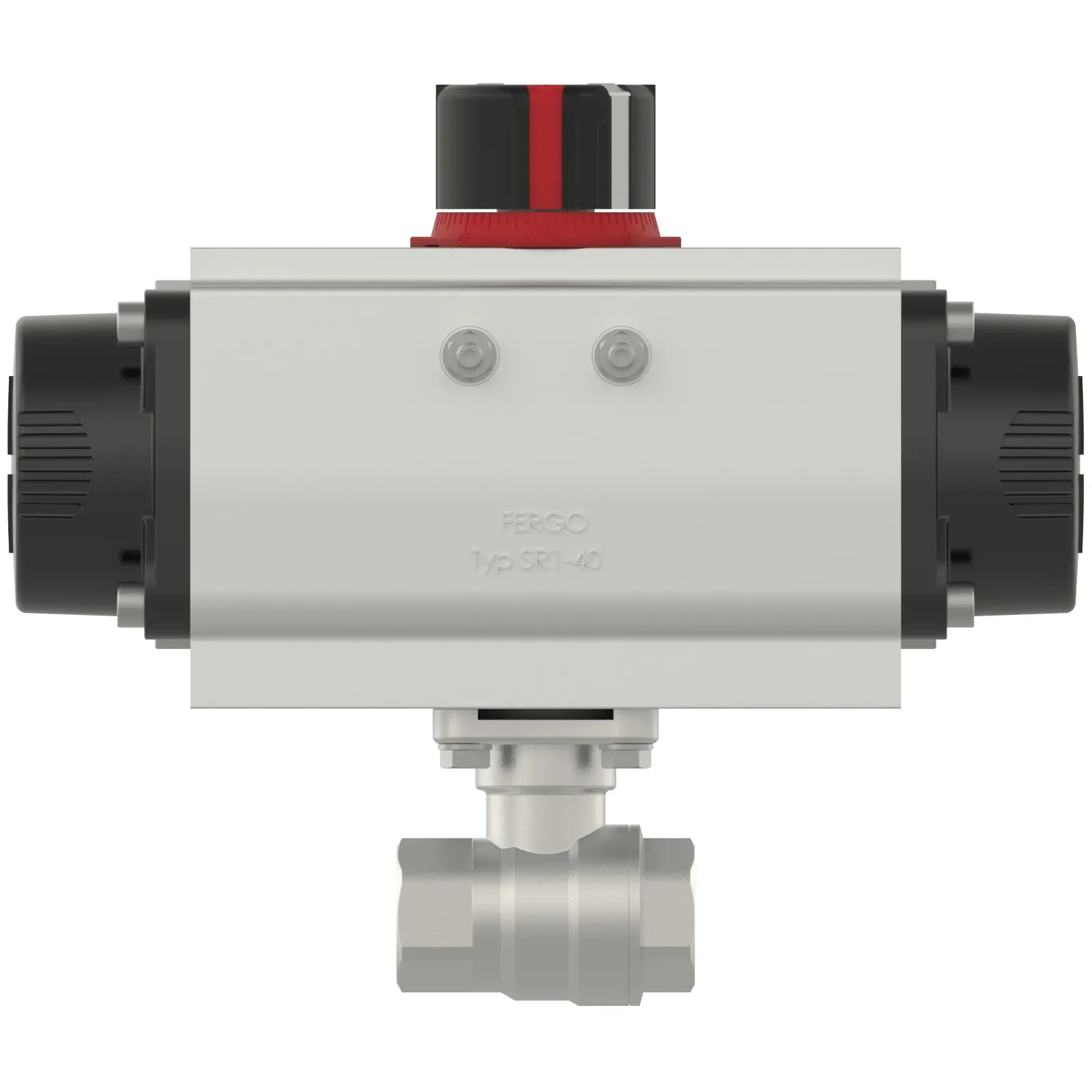 Produktfoto 1 von Fergo KH113 Kugelhahn 1/2 Zoll Edelstahl einfachwirkend pneumatisch Antrieb