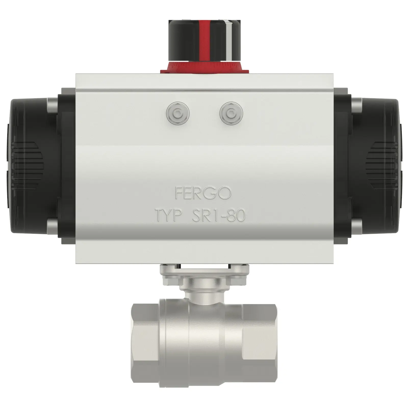 Produktfoto 1 von Fergo KH113 Kugelhahn 1 Zoll Edelstahl einfachwirkend pneumatischer Antrieb