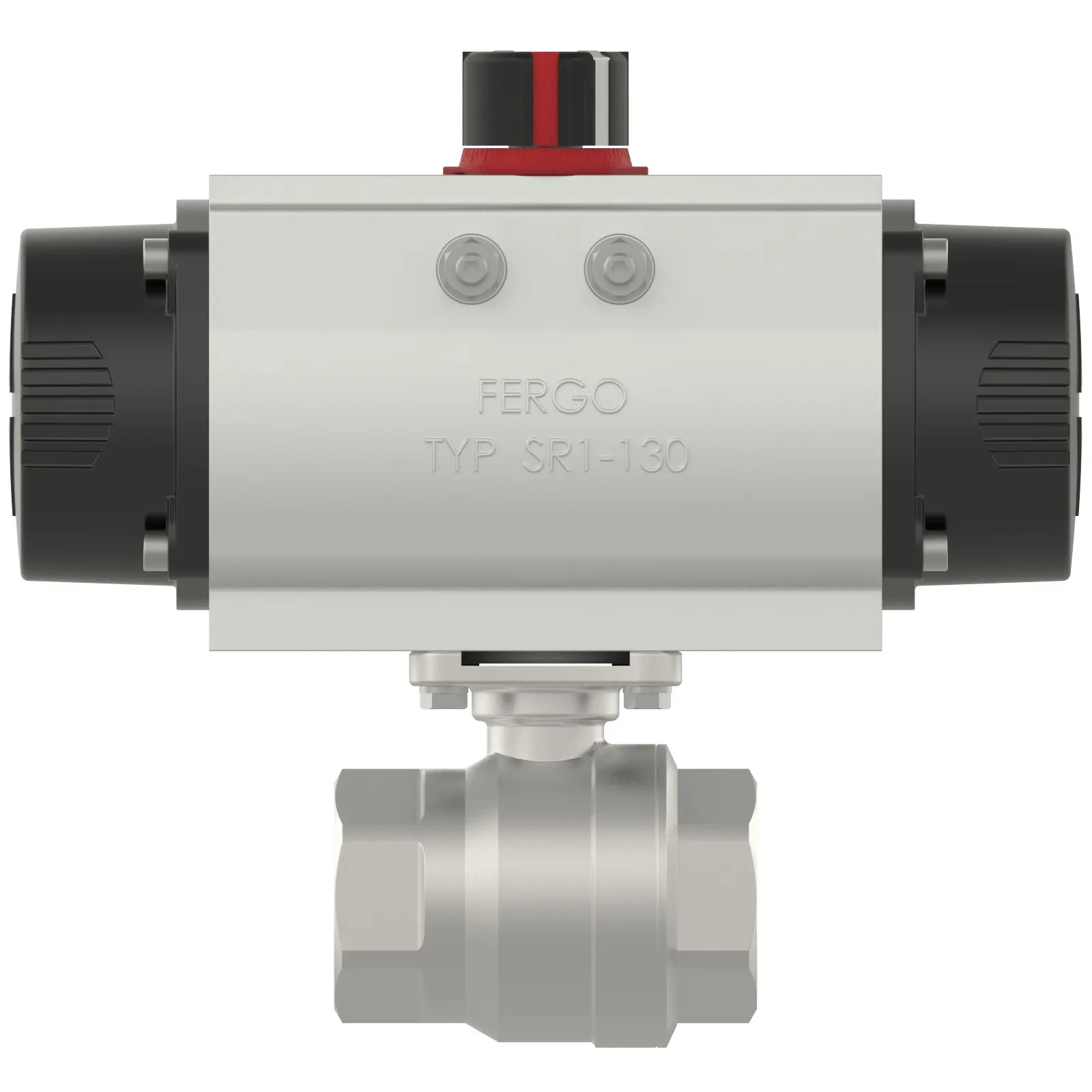 Produktfoto 1 von Fergo KH113 Kugelhahn 1 1/2 Zoll Edelstahl einfachwirkend pneumatischer Antrieb