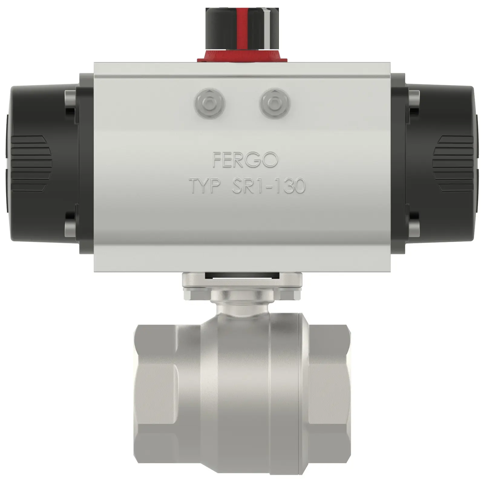 Produktfoto 1 von Fergo KH113 Kugelhahn 2 Zoll Edelstahl einfachwirkend pneumatischer Antrieb