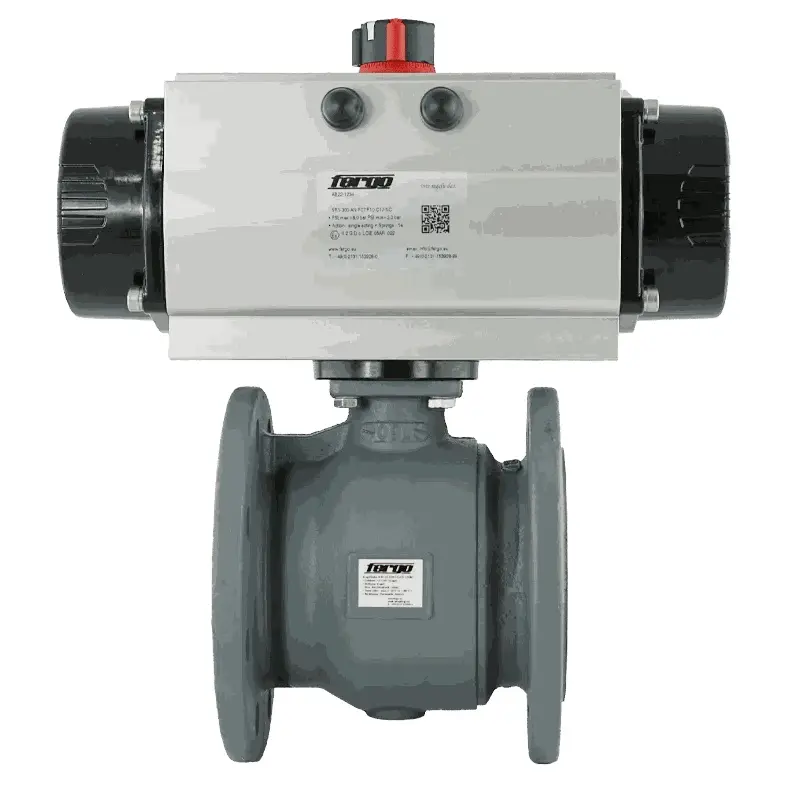 Fergo KH120 Flanschkugelhahn DN 150 PN16 GGG40 einfachwirkend Antrieb