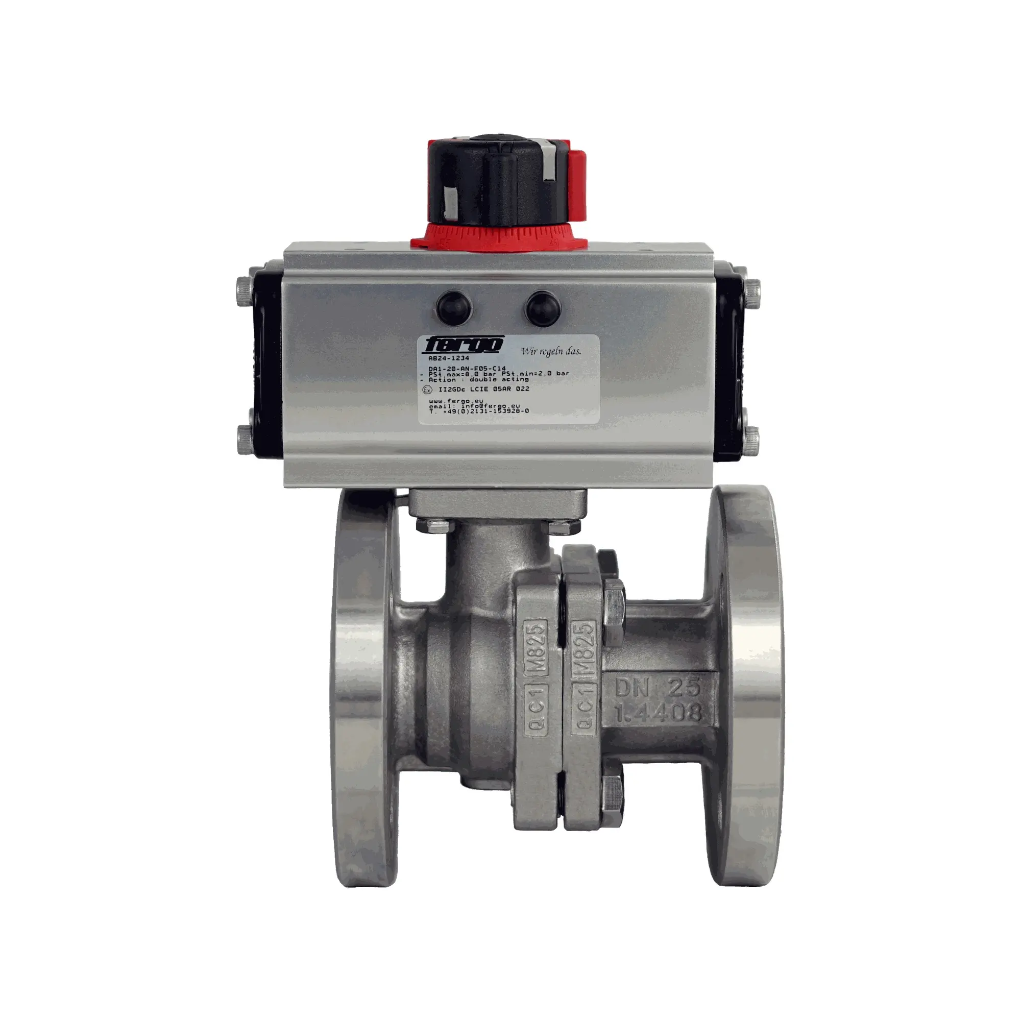 Produktfoto 1 von Fergo KH123W Flanschkugelhahn DN 40 PN10/16 DVGW Trinkwasser pneumatisch