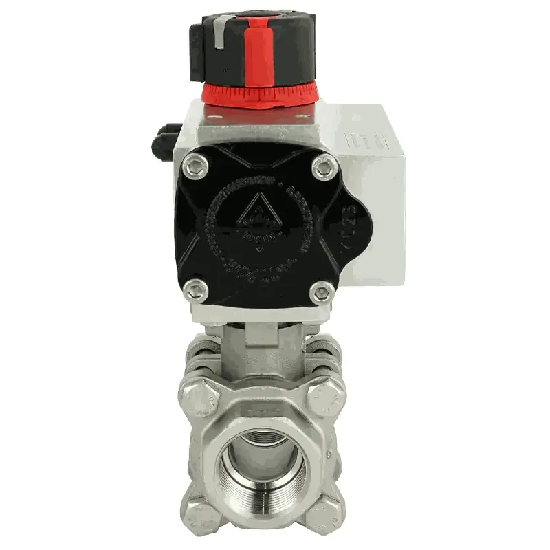 Produktfoto 1 von Fergo KH154 Muffenkugelhahn 1 1/4 Zoll Edelstahl doppeltwirkend pneumatisch
