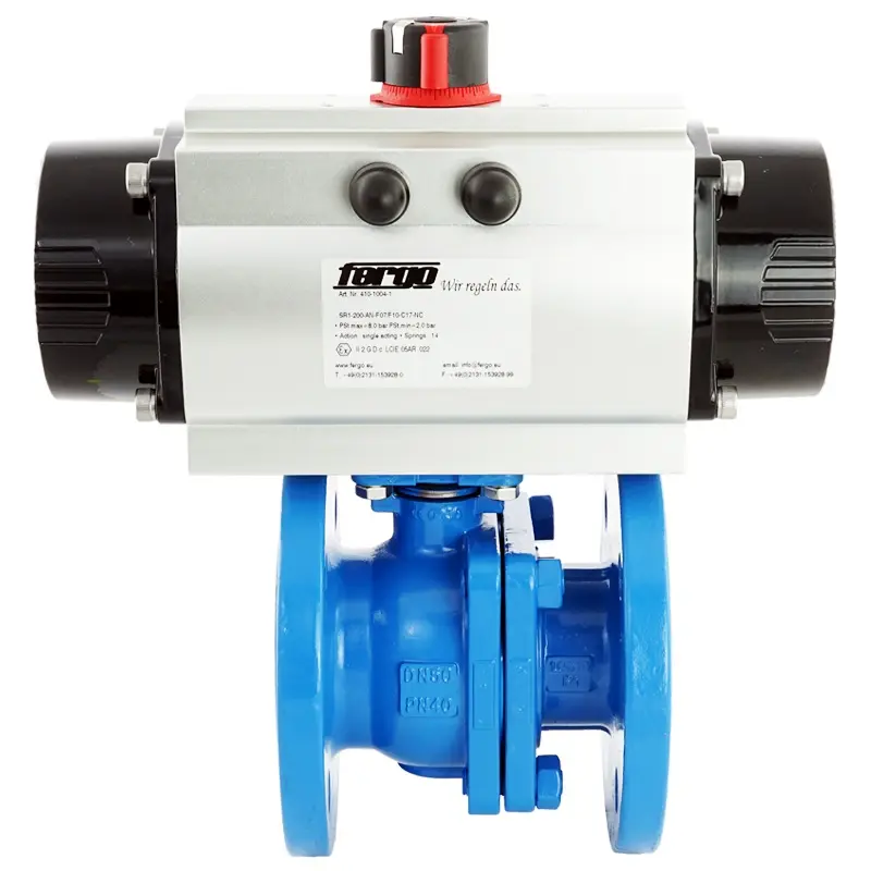 Produktfoto 1 von Fergo KH155 Flanschkugelhahn DN 65 PN10/16 Stahl einfachwirkend Antrieb