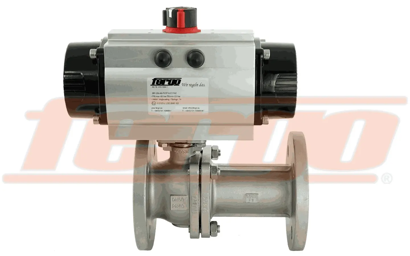 Produktfoto 1 von Fergo KH155-F1 Kugelhahn DN 15 PN16/40 einfachwirkend pneumatischer Antrieb