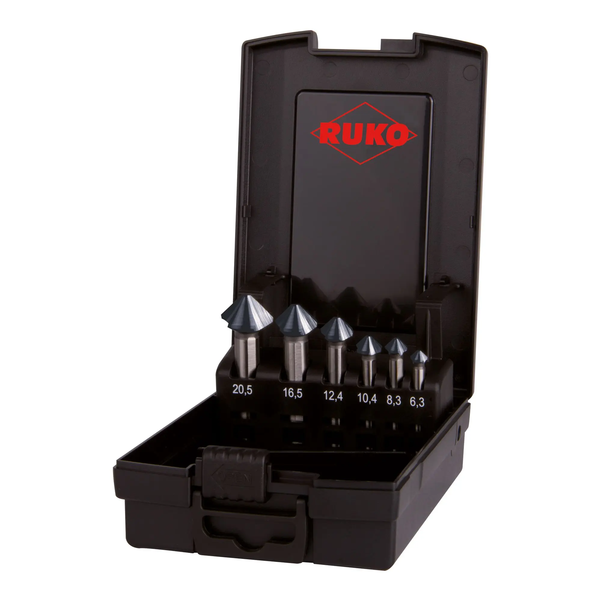 Produktfoto 1 von RUKO 102790PRO, Kegel- & Entgratsenker-Satz HSS 5 tlg