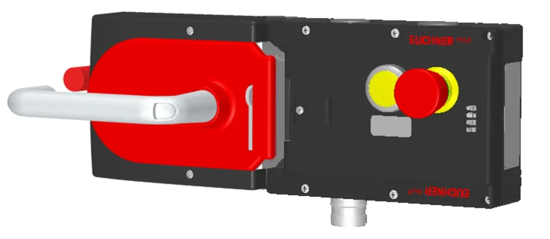 Produktfoto 1 von Euchner MGB-L1HE-ARA-L-114057, Zuhalteset+1 Taster, Not-Halt+Beschriftungsträger