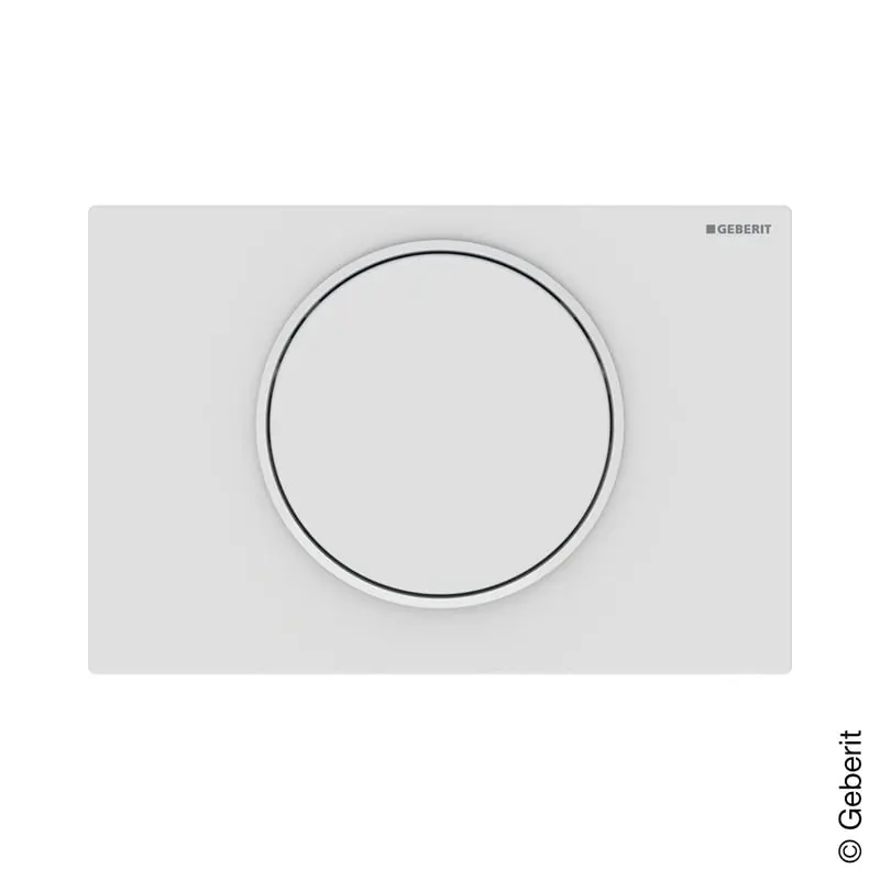Produktfoto 1 von Geberit 115758015, Sigma10 Betätigungsplatte Round weiß matt/weiß