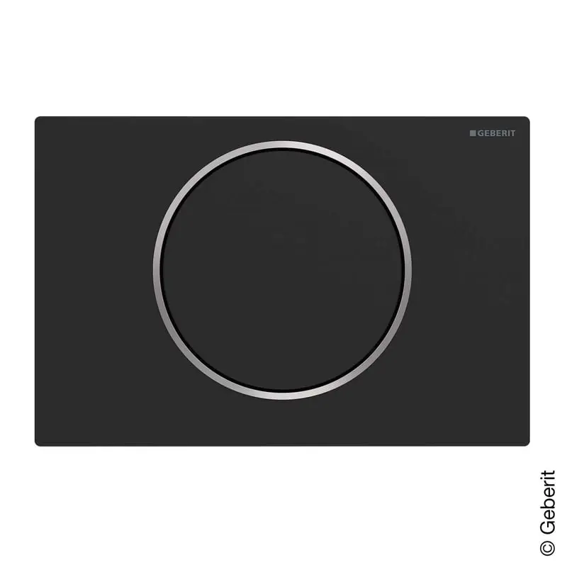 Geberit 115758145, Sigma10 Betätigungsplatte Ro& schwarz matt/edelstahl poliert