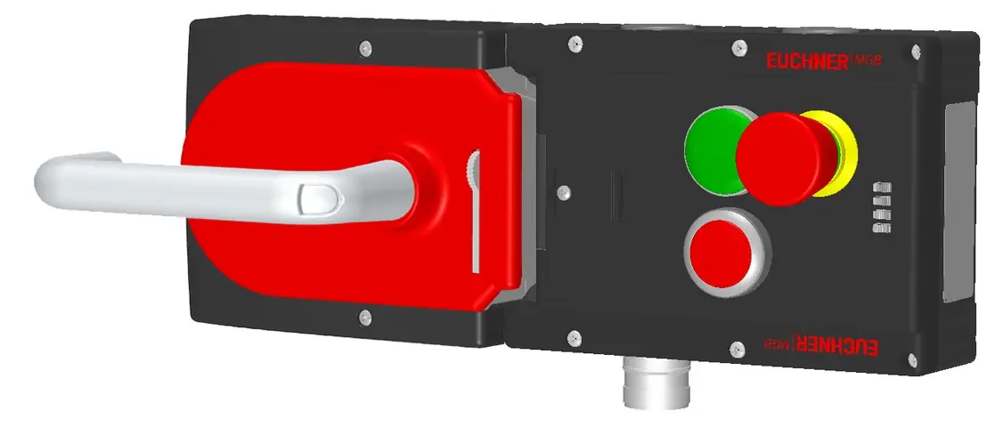 Produktfoto 1 von Euchner MGB-L1H-APA-L-115897, Zuhalteset + 1 Taster, 1 Anzeigeelement, Not-Halt