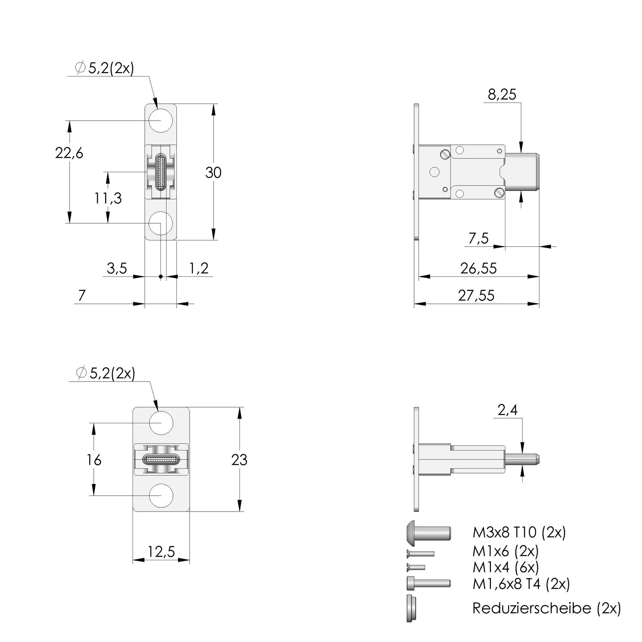 Produktfoto 1 von Ingun PS-USB3.1C-M-024-G5-B-02, Prüfstecker, SKU: 116066