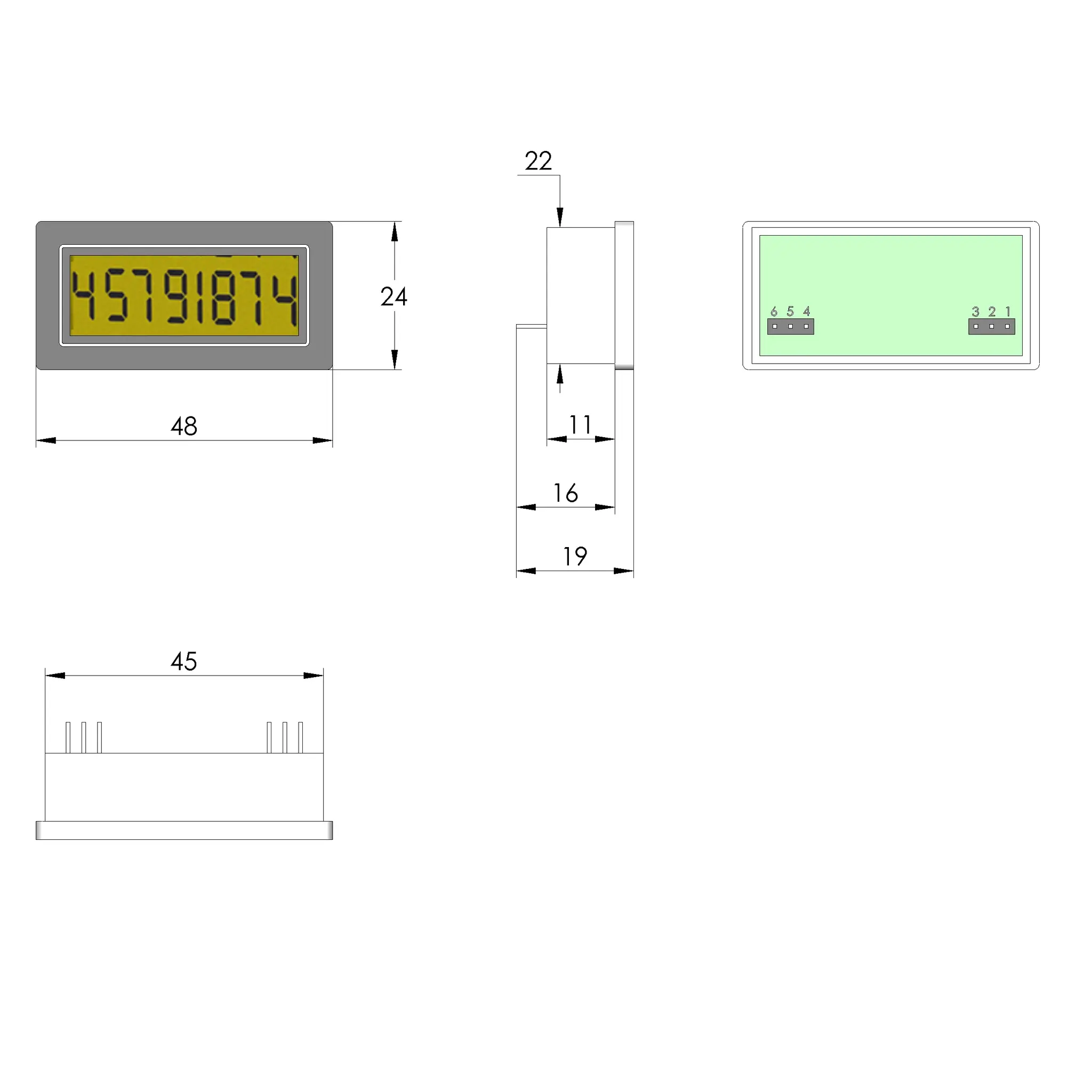 Produktfoto 1 von Ingun EHZ-08-R-11-TR, Elektrischer Hubzähler